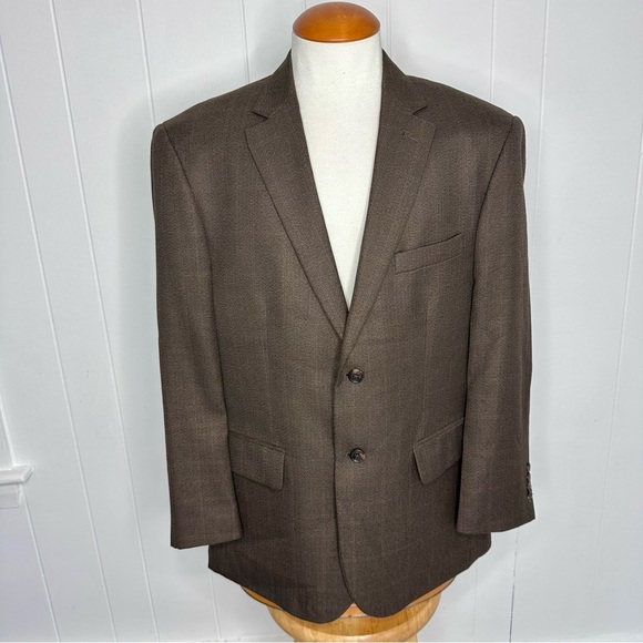 Pronto Uomo Brown Windowpane Check Blazer - Picture 3 of 12